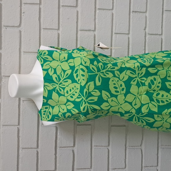 Amanda Smith 2 Tone Green Tropical Sleeveless Dress. Size 8 Petite NWT - Picture 2 of 8